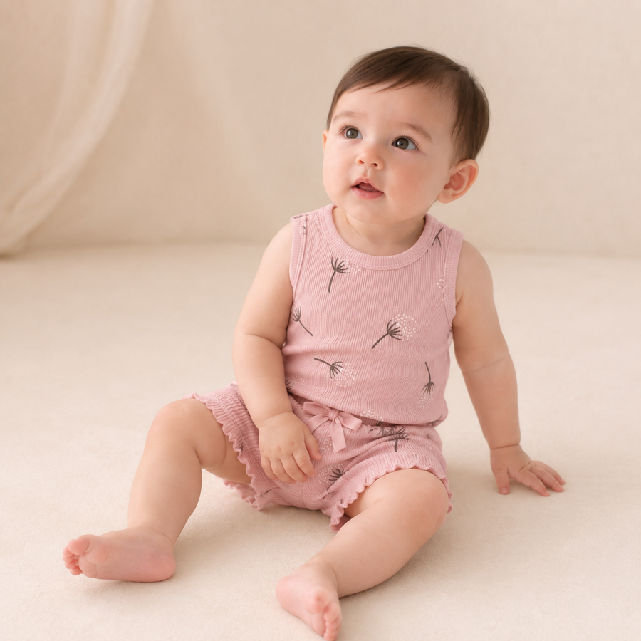Sunny Days Bodysuit & Shorts Set - Pink, product view 3