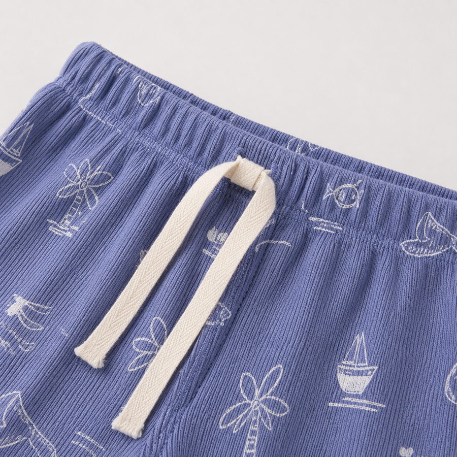 Sunny Days Bodysuit & Shorts Set - Blue, product view 6