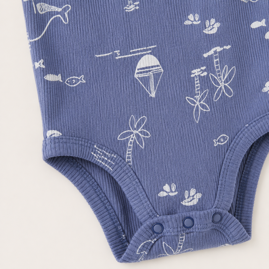 Sunny Days Bodysuit & Shorts Set - Blue, product view 7