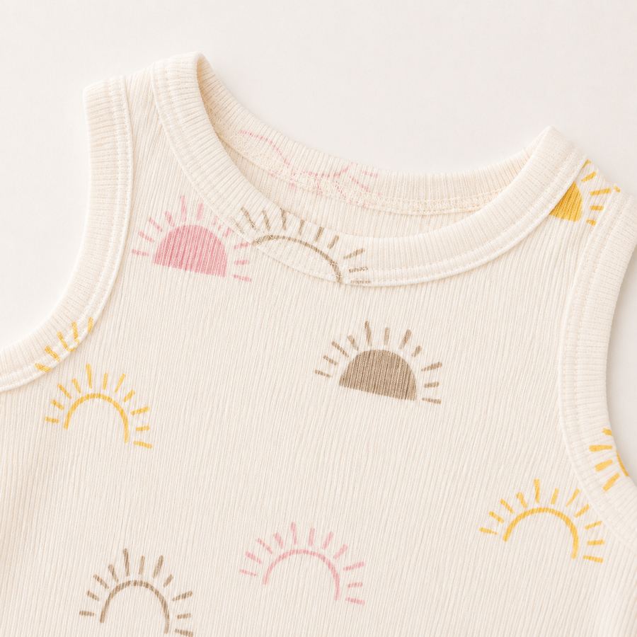 Sunny Days Bodysuit & Shorts Set - Pink Sun, product view 5
