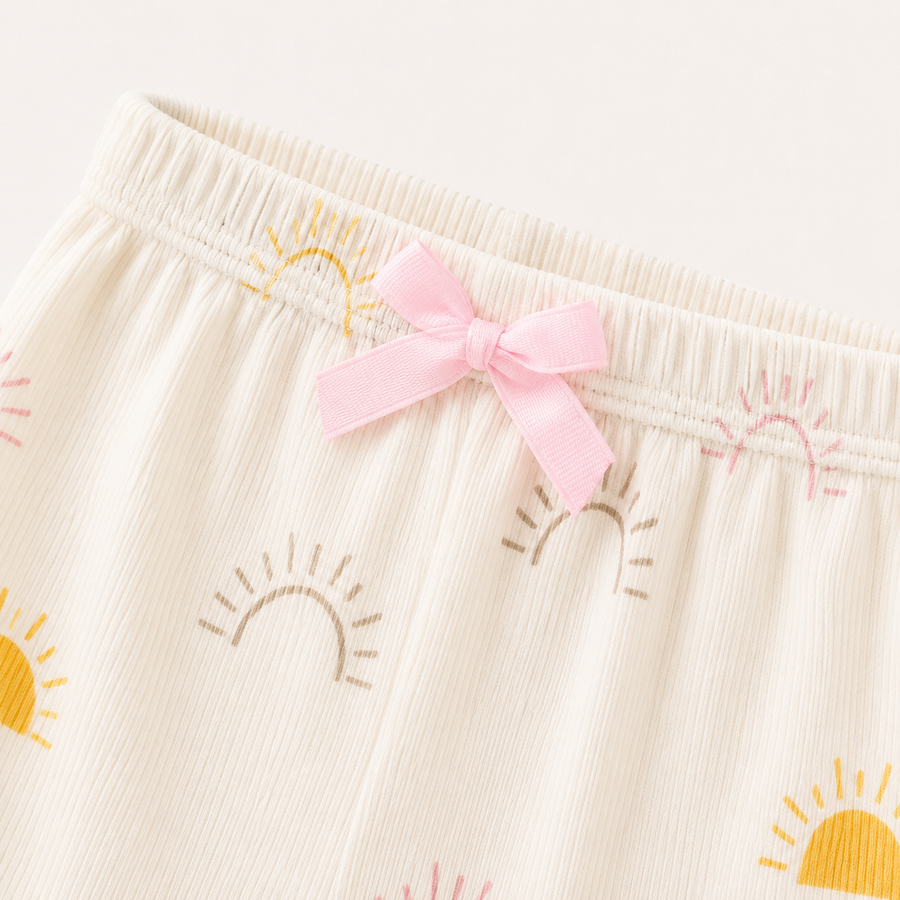 Sunny Days Bodysuit & Shorts Set - Pink Sun, product view 6