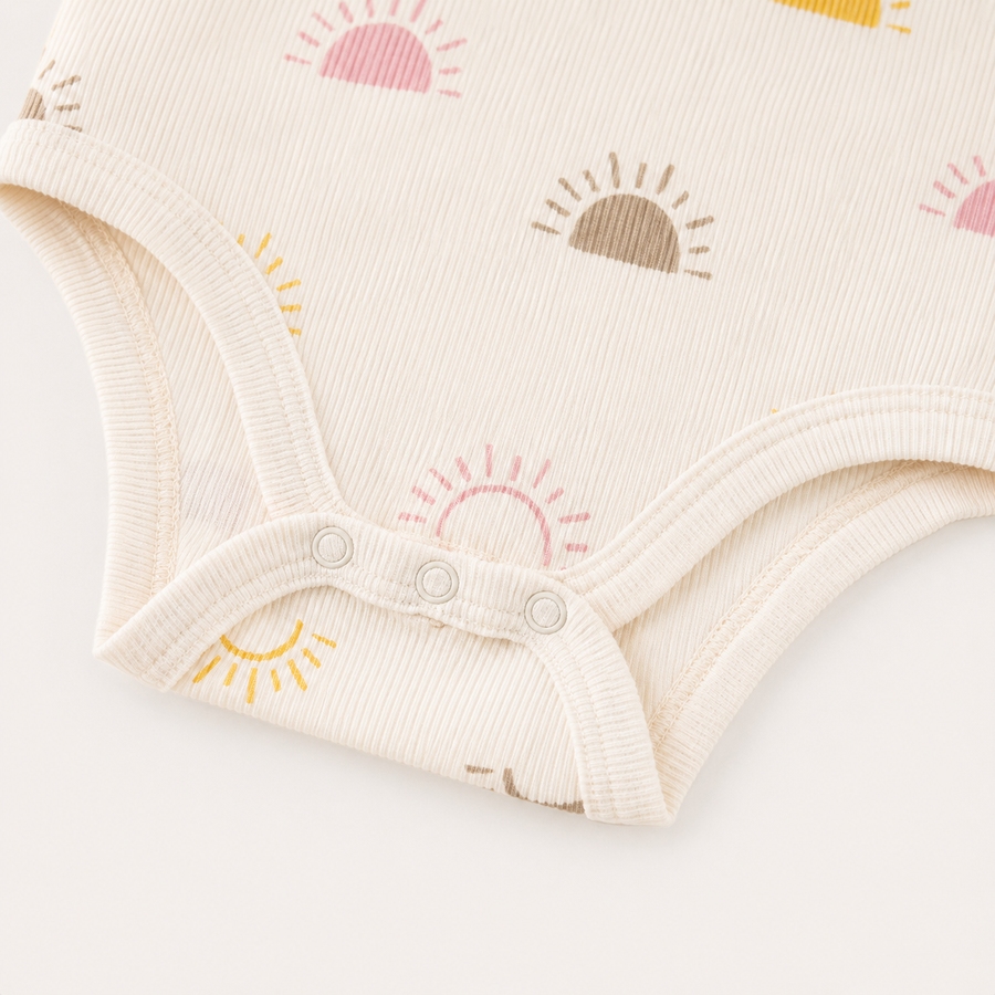 Sunny Days Bodysuit & Shorts Set - Pink Sun, product view 7