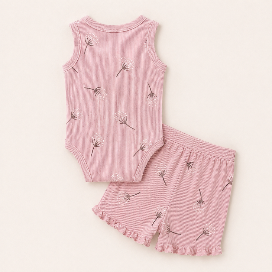 Sunny Days Bodysuit & Shorts Set - Pink, product view 4