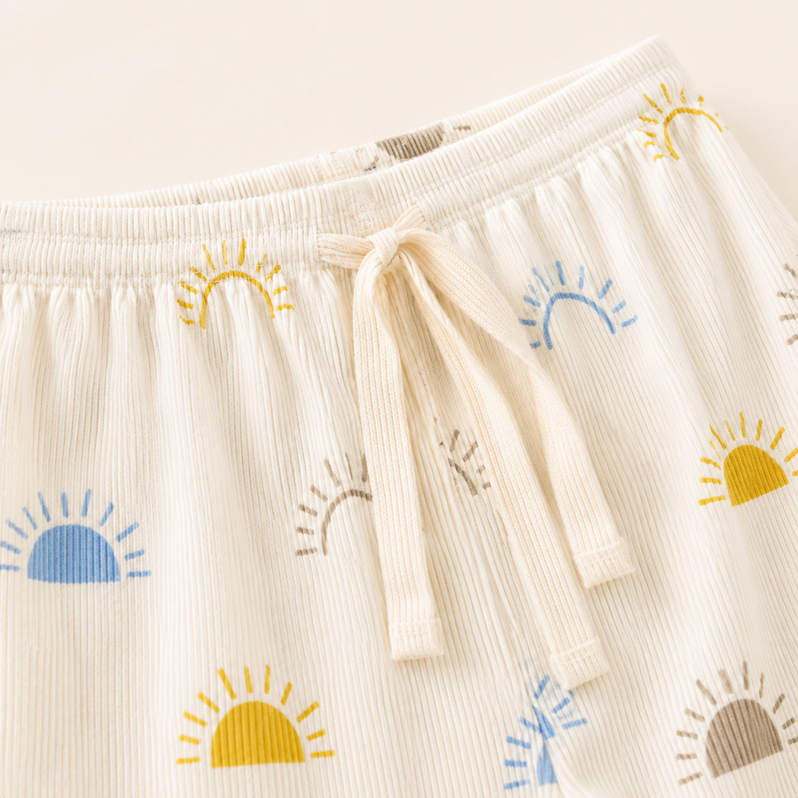 Sunny Days Bodysuit & Shorts Set - Blue Sun, product view 6