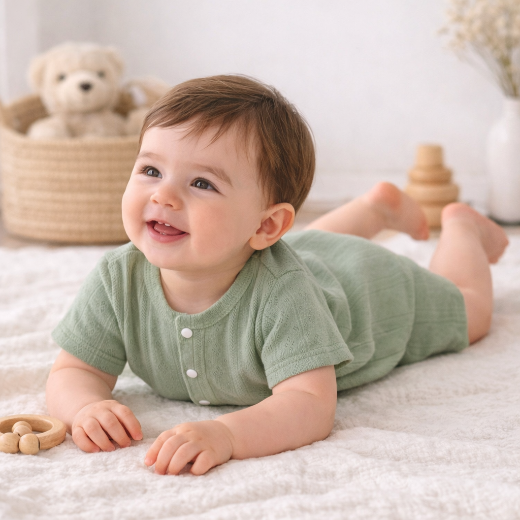 Lou Textured Summer Romper - Sage