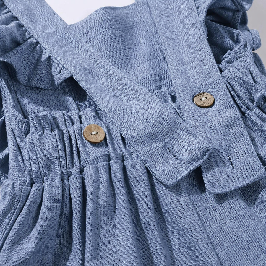Camille Flutter Romper - Blue, product view 6