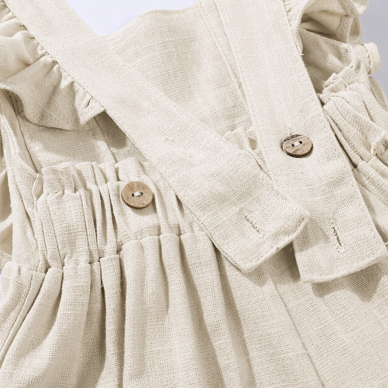 Camille Flutter Romper - Beige