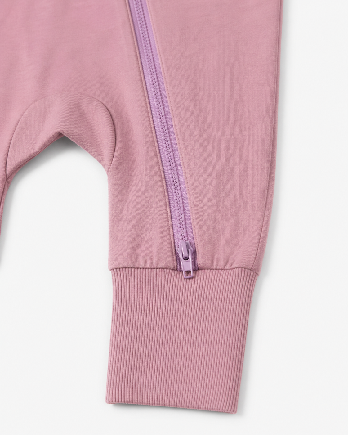 Bamboo Short Sleeve Zip Romper - Purple