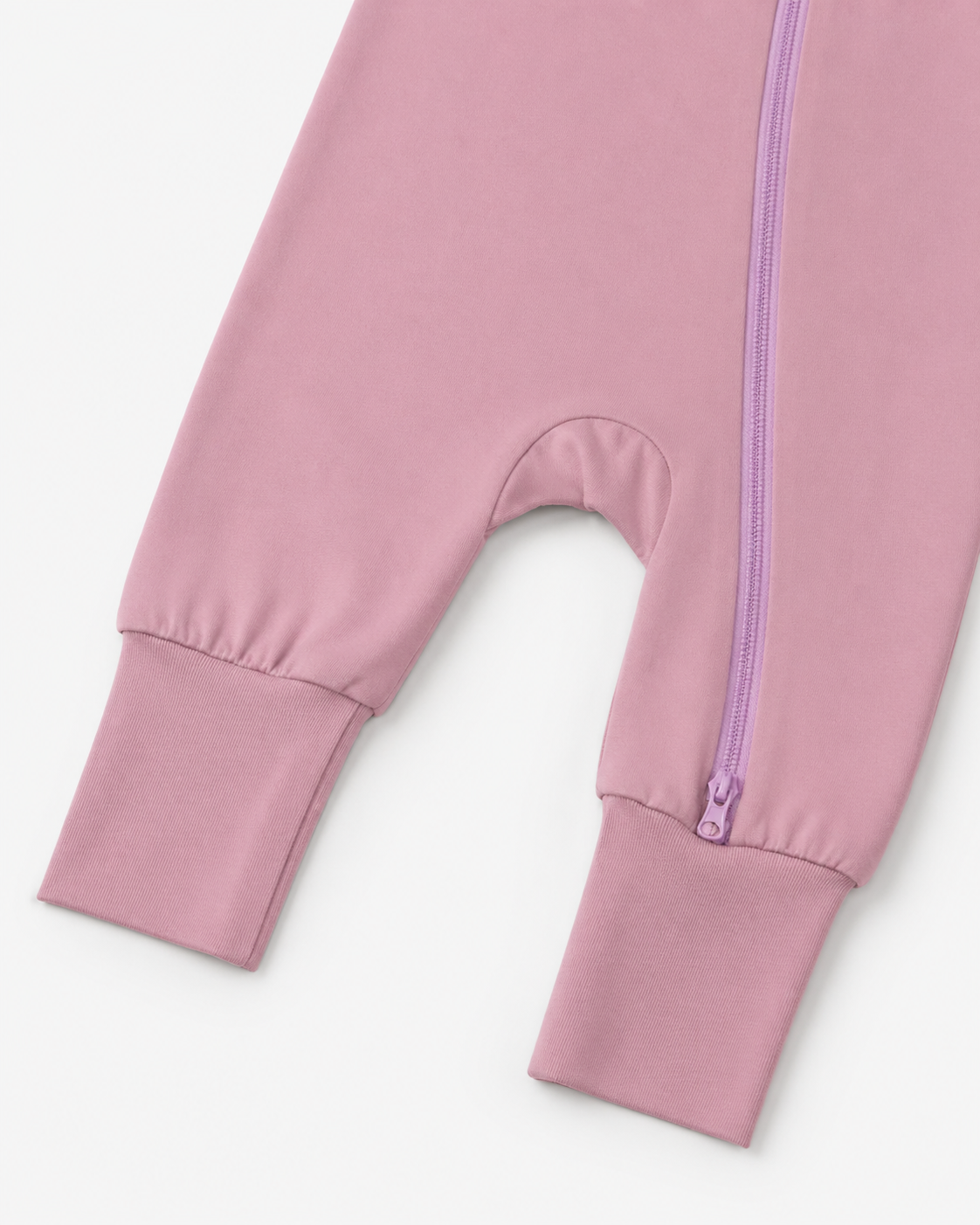 Bamboo Short Sleeve Zip Romper - Purple