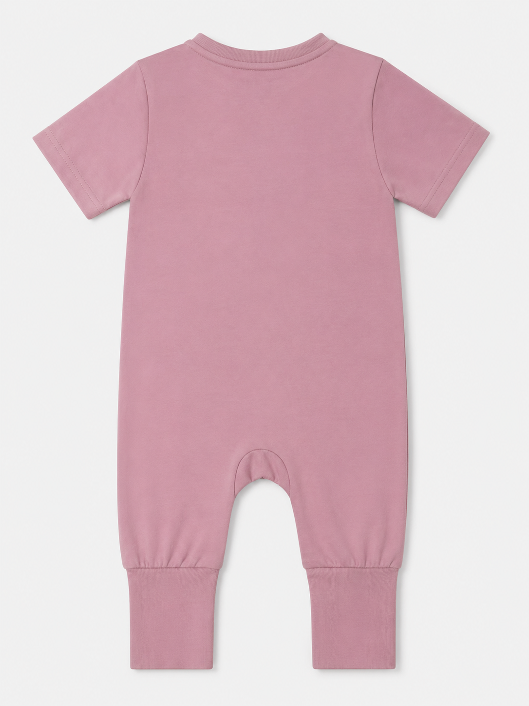 Bamboo Short Sleeve Zip Romper - Purple