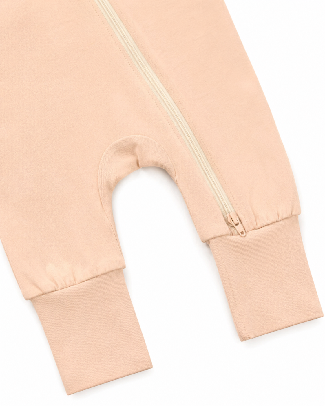 Bamboo Short Sleeve Zip Romper - Dusty Pink