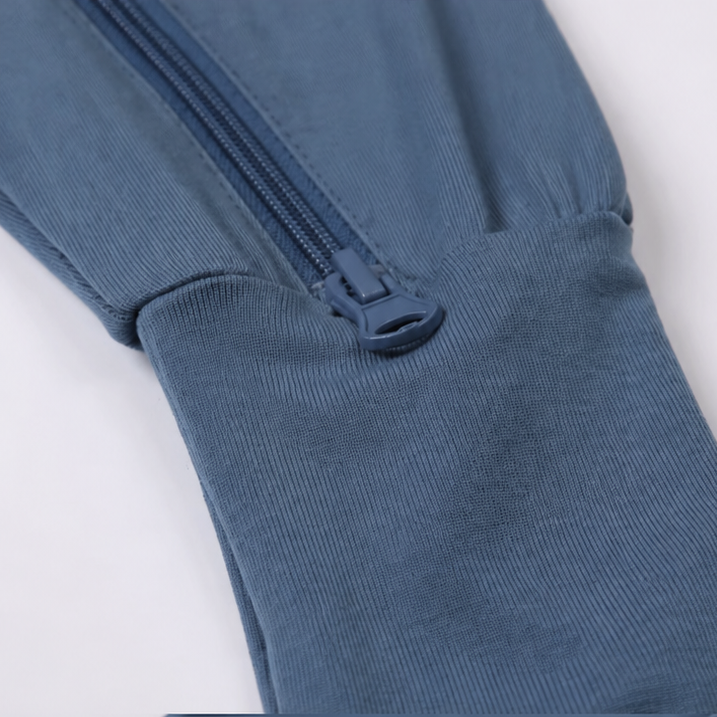 Bamboo Short Sleeve Zip Romper - Deep Blue