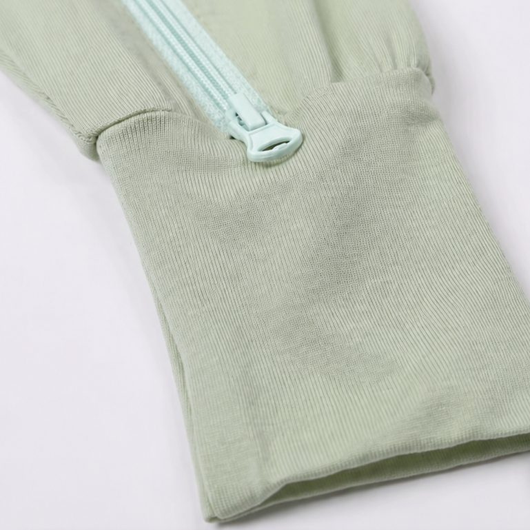 Bamboo Short Sleeve Zip Romper - Sage