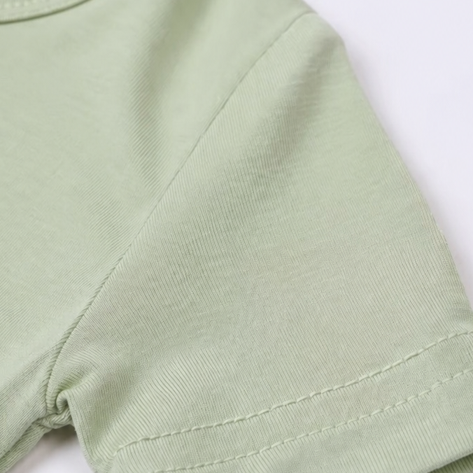 Bamboo Short Sleeve Zip Romper - Sage