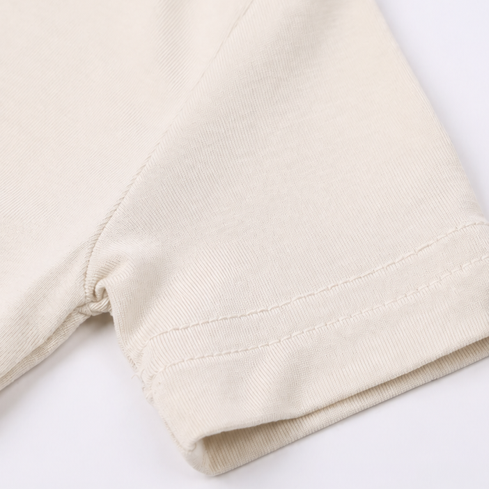 Bamboo Short Sleeve Zip Romper - Cream