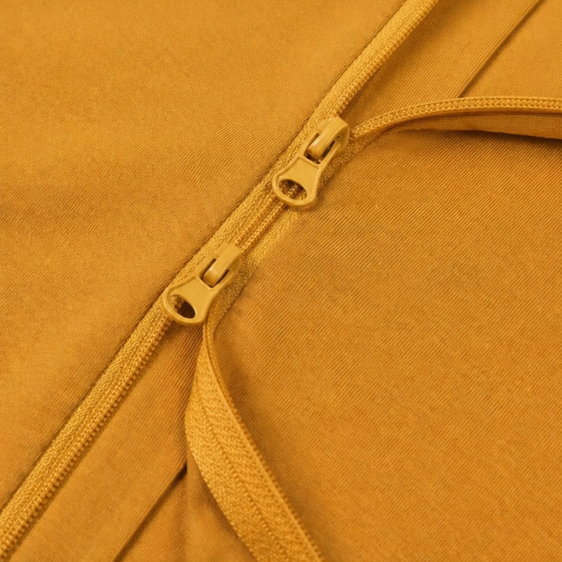 Bamboo Short Sleeve Zip Romper - Mustard