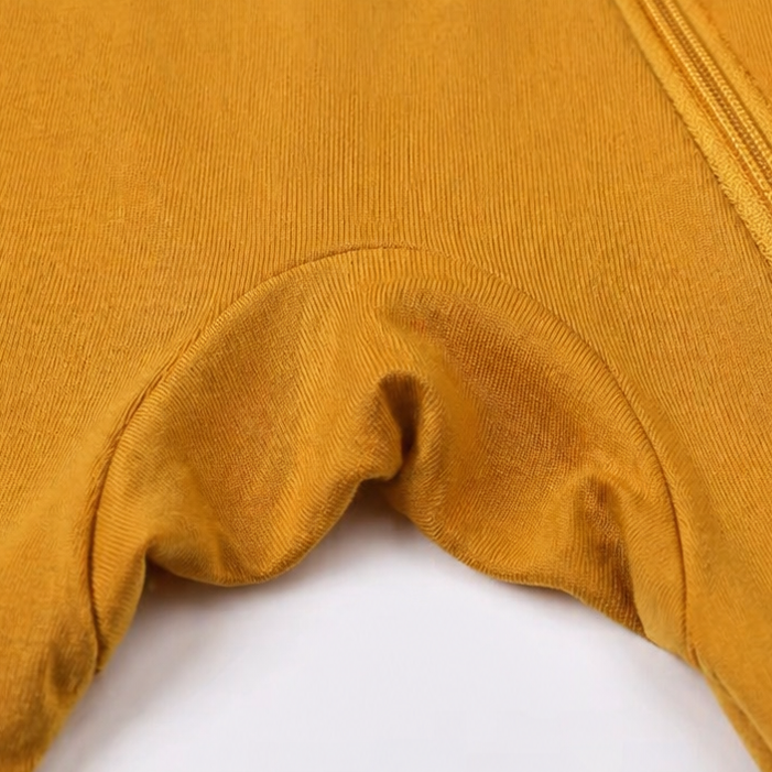 Bamboo Short Sleeve Zip Romper - Mustard