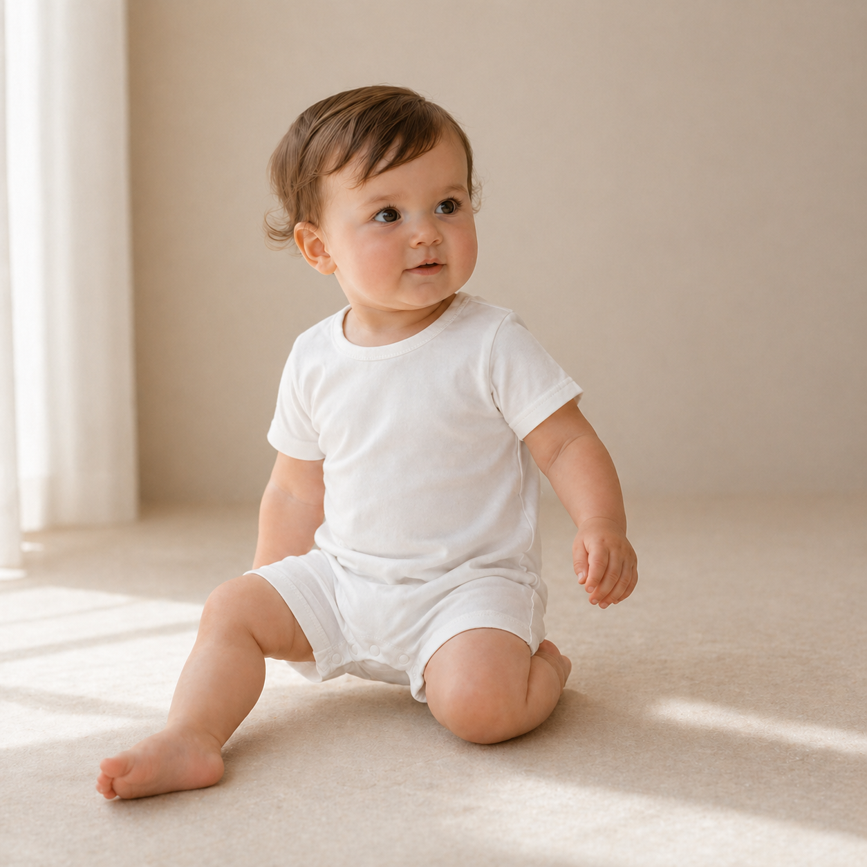Short Sleeve Shortie Romper - White