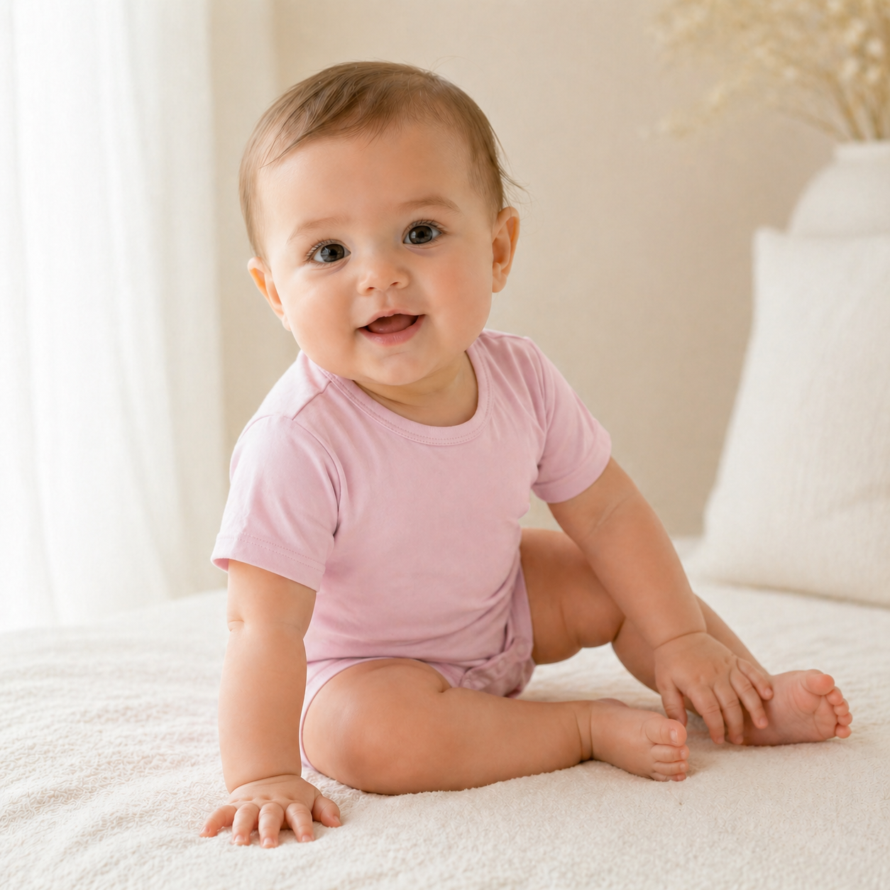 Short Sleeve Shortie Romper - Dusty pink