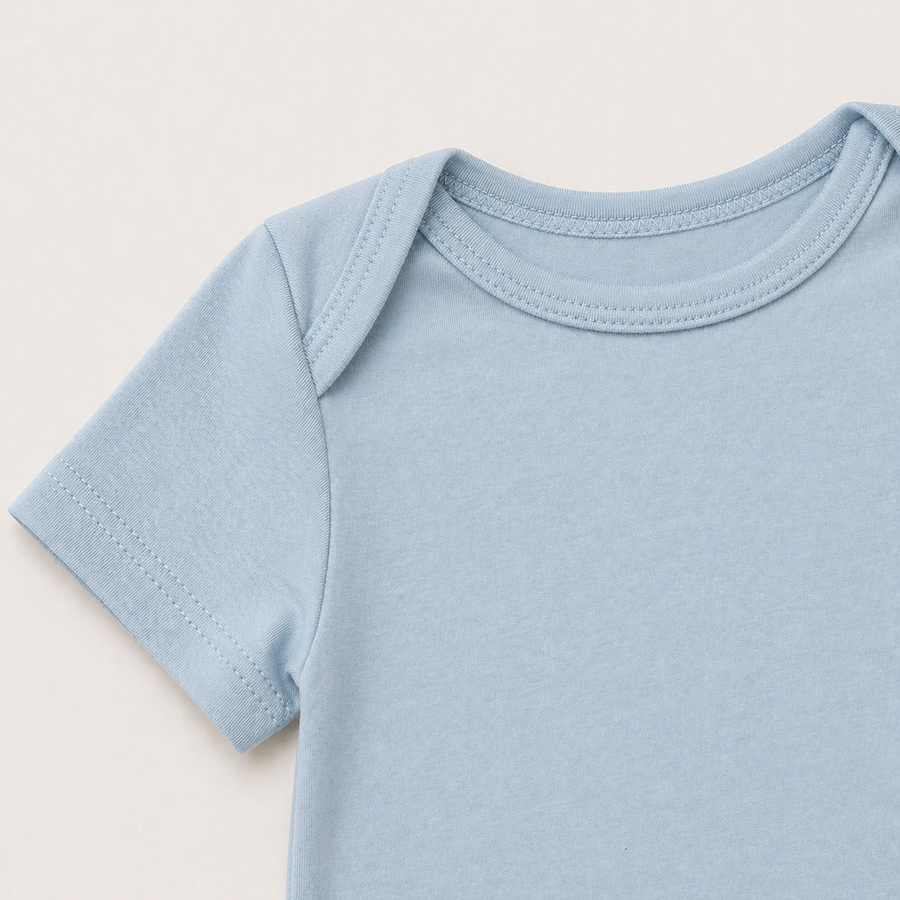 Soft Bamboo Short Sleeve Bodysuit - Light blue, product view 3