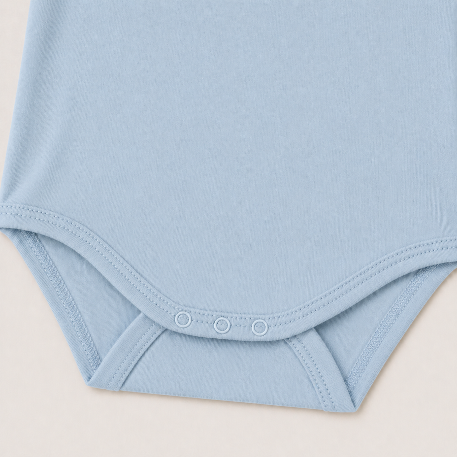 Soft Bamboo Short Sleeve Bodysuit - Light blue, product view 5