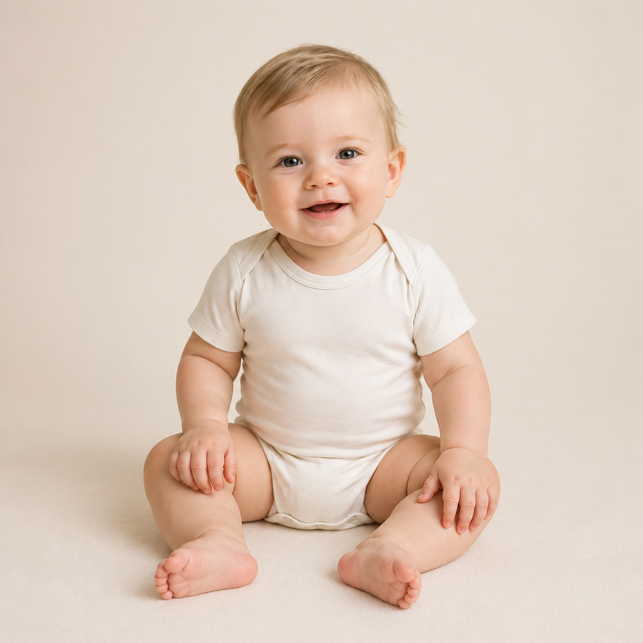 Soft Bamboo Short Sleeve Bodysuit - Cream