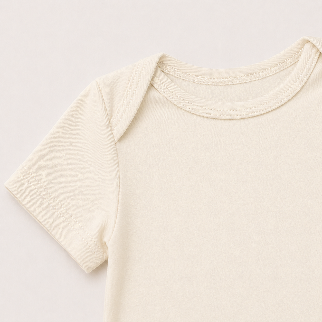 Soft Bamboo Short Sleeve Bodysuit - Cream