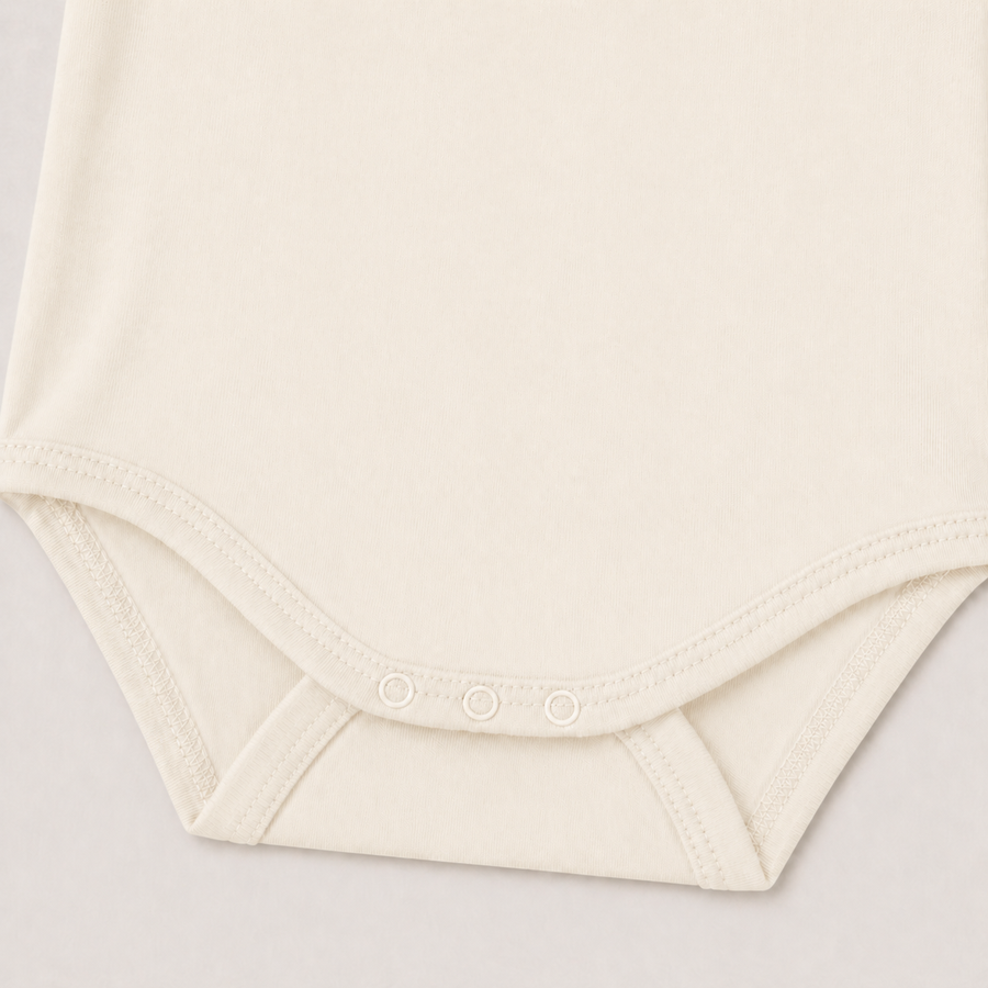 Soft Bamboo Short Sleeve Bodysuit - Cream, product view 4