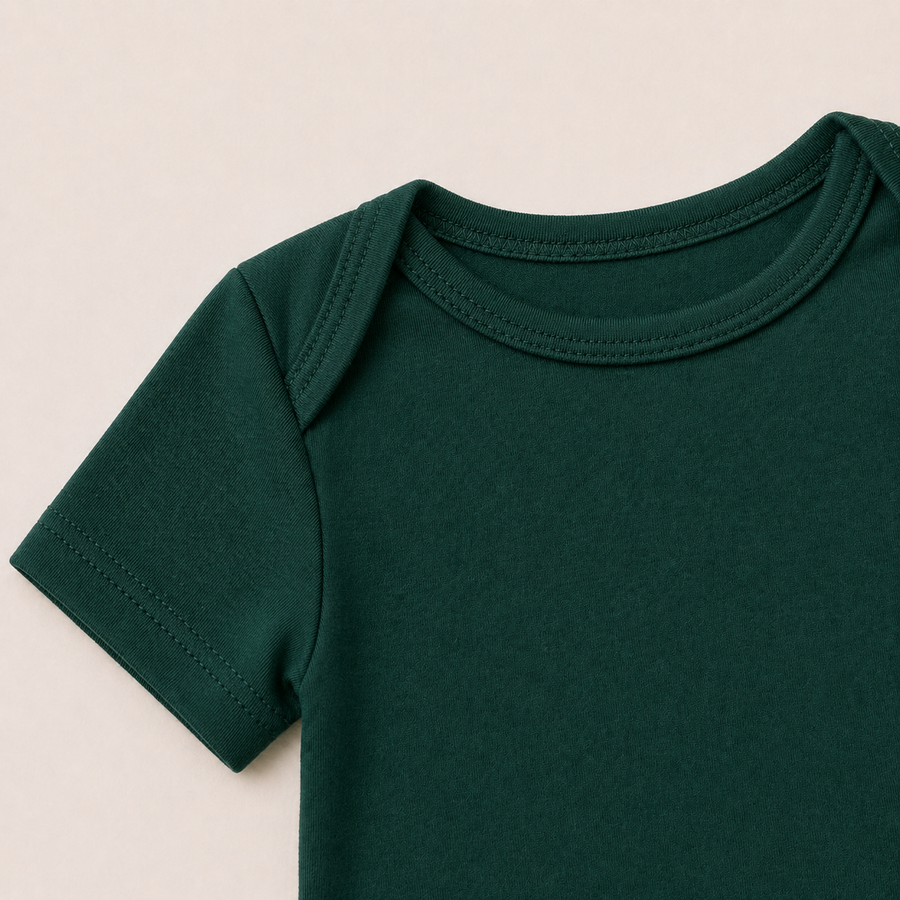 Soft Bamboo Short Sleeve Bodysuit - Deep teal, product view 3