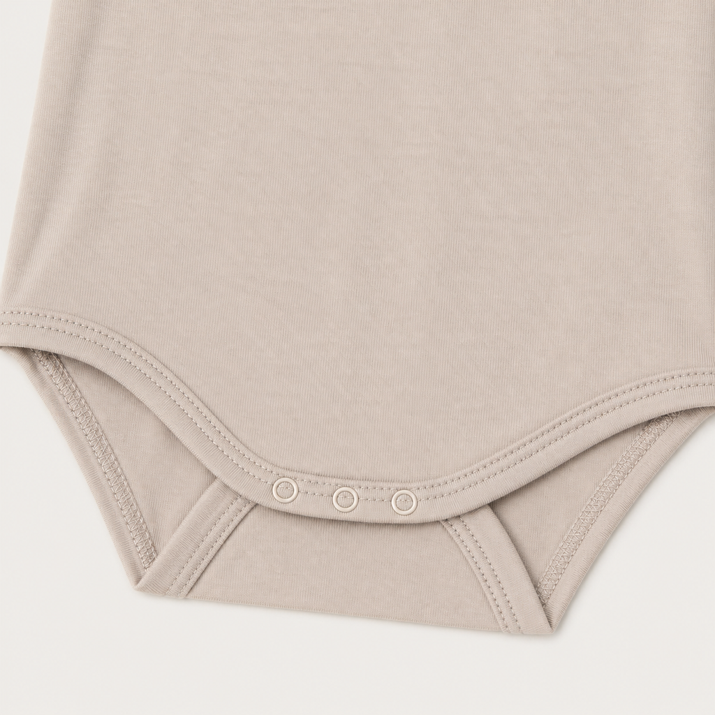 Soft Bamboo Short Sleeve Bodysuit - Stone