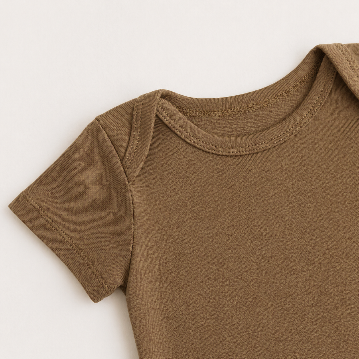 Soft Bamboo Short Sleeve Bodysuit - Coffee