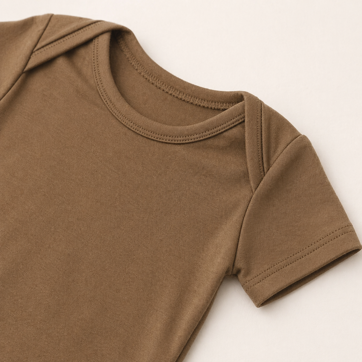 Soft Bamboo Short Sleeve Bodysuit - Coffee