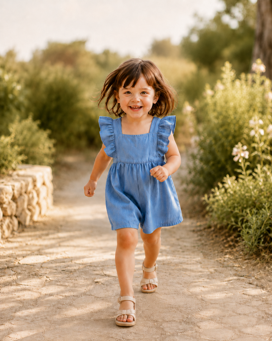 Camille Flutter Romper - Blue, product view 2