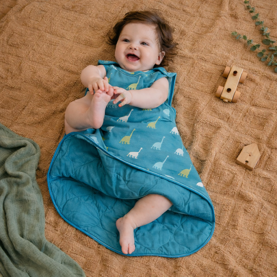 Premium 2.5 Tog Cotton Sleep Sack – Blue Dinosaur, product view 2