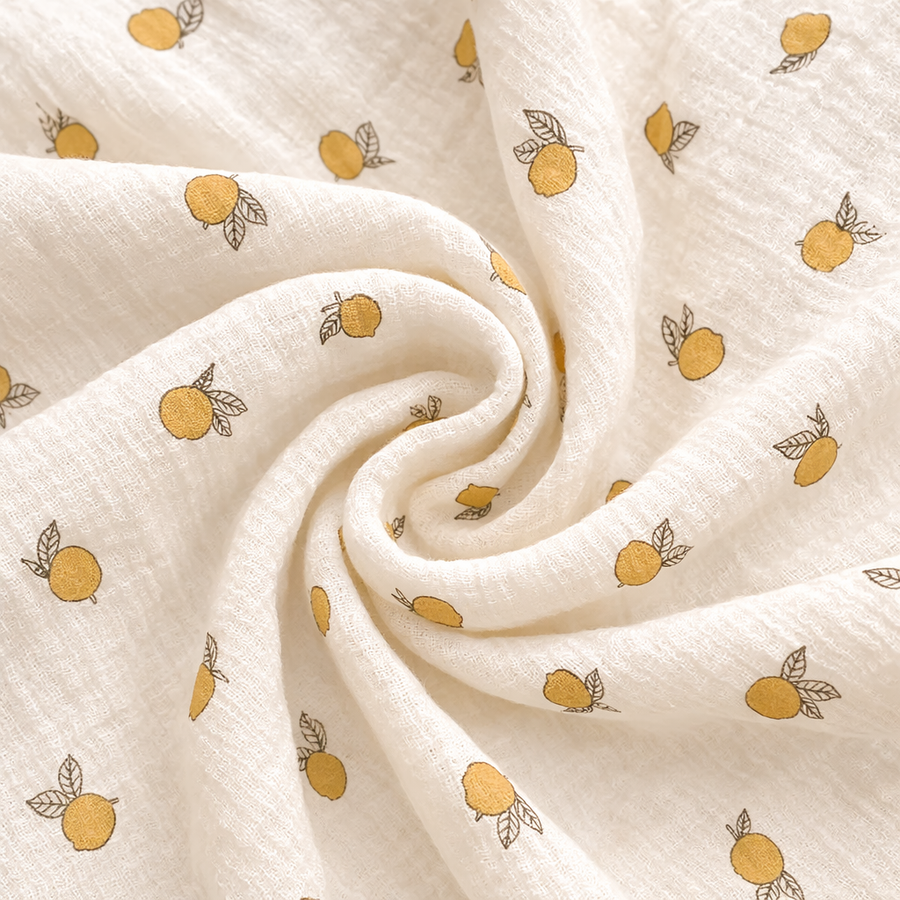 Lemon Muslin Baby Blanket - 2-Layer Cotton Swaddle, product view 2