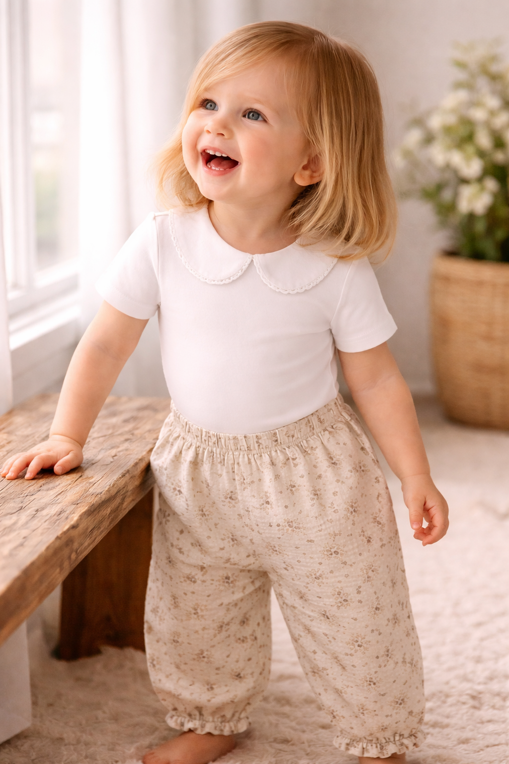 Petite Fleur Peter Pan Bodysuit - Short sleeve