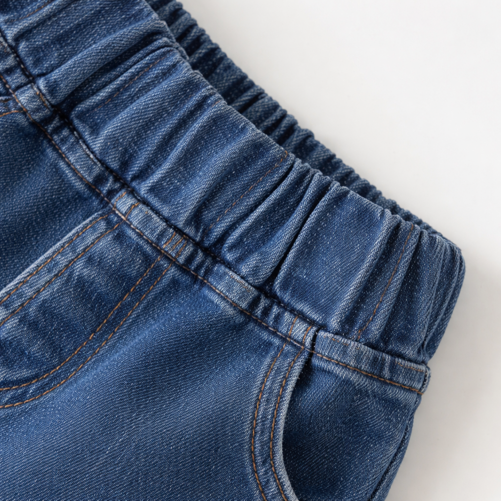 Classic Cuffed Denim Trousers - Blue