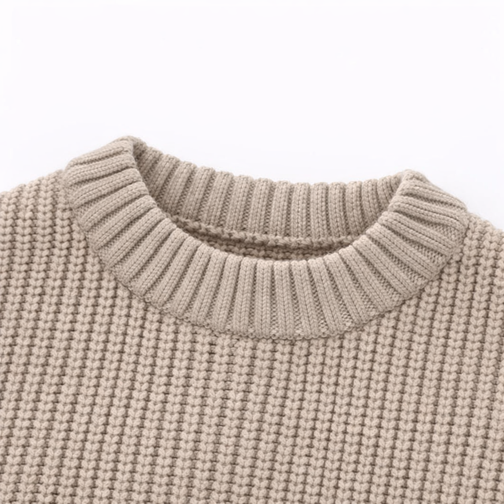 Soft Knit Cotton Sweater - Taupe