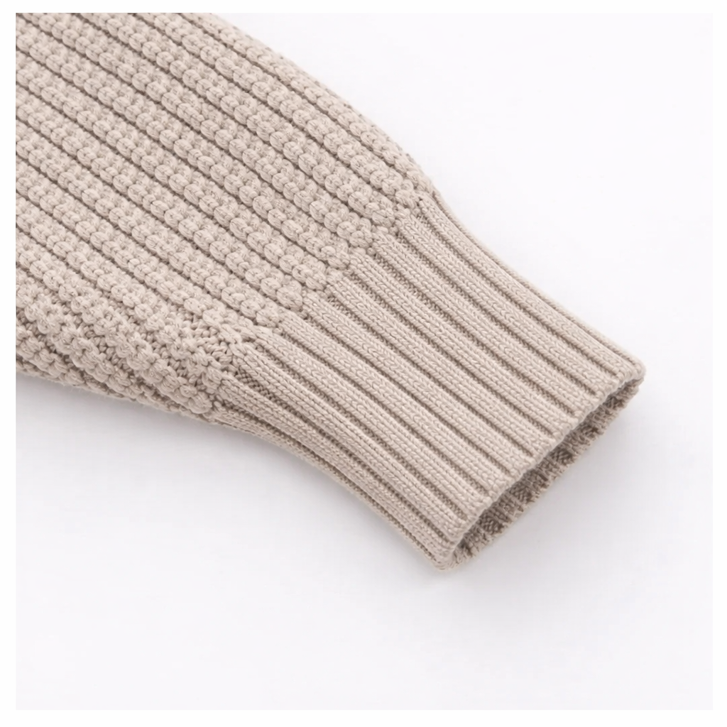 Soft Knit Cotton Sweater - Taupe