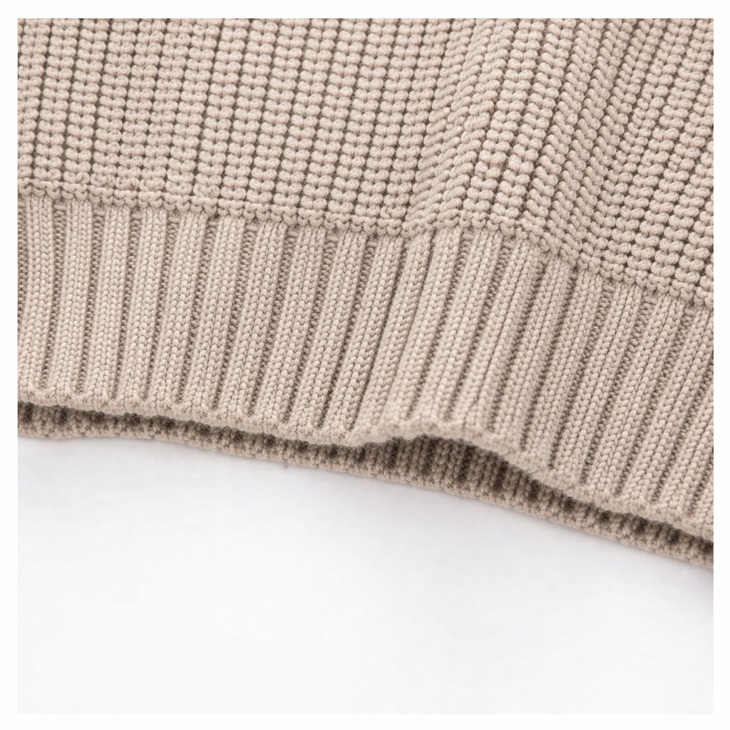 Soft Knit Cotton Sweater - Taupe