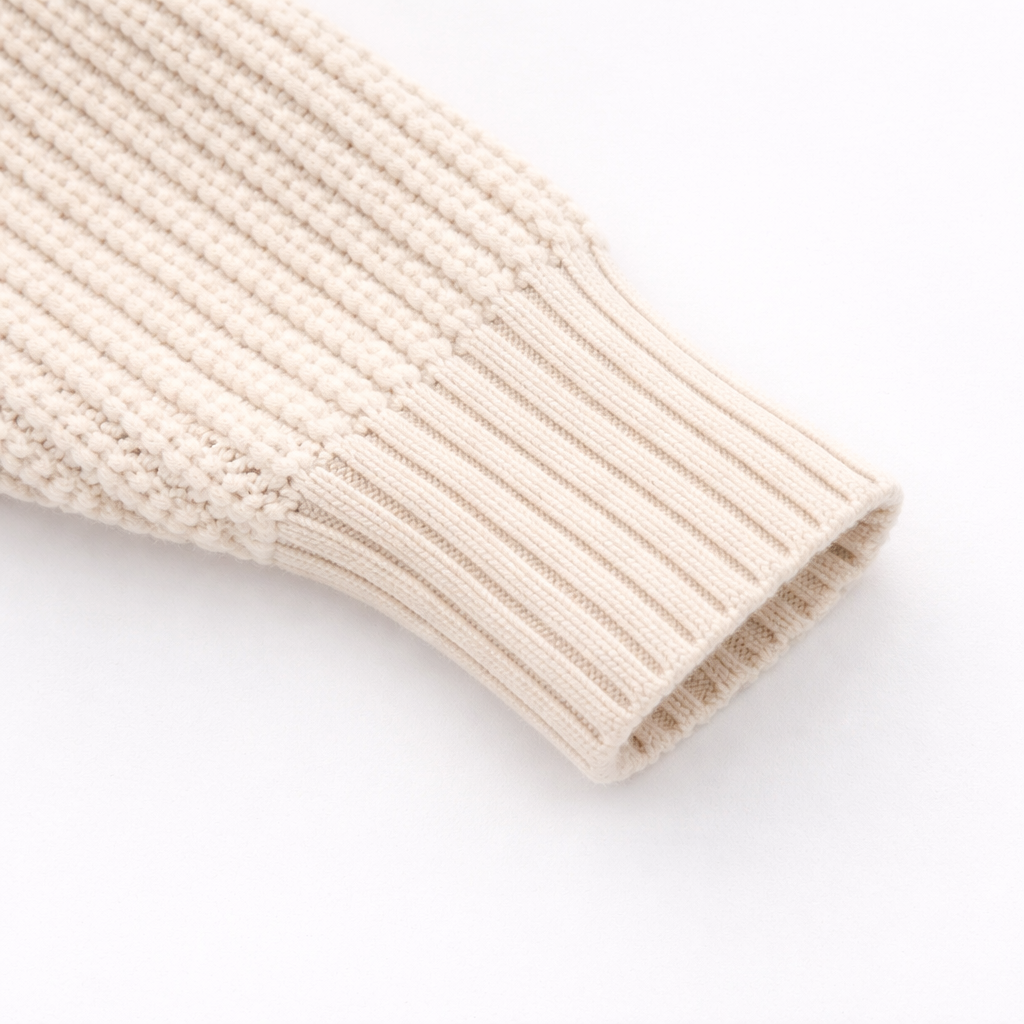 Soft Knit Cotton Sweater - Cream