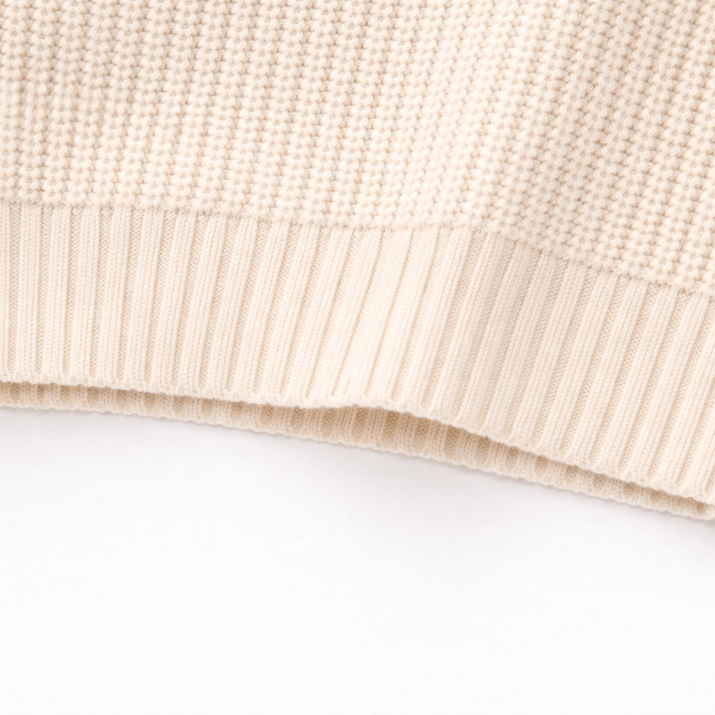 Soft Knit Cotton Sweater - Cream