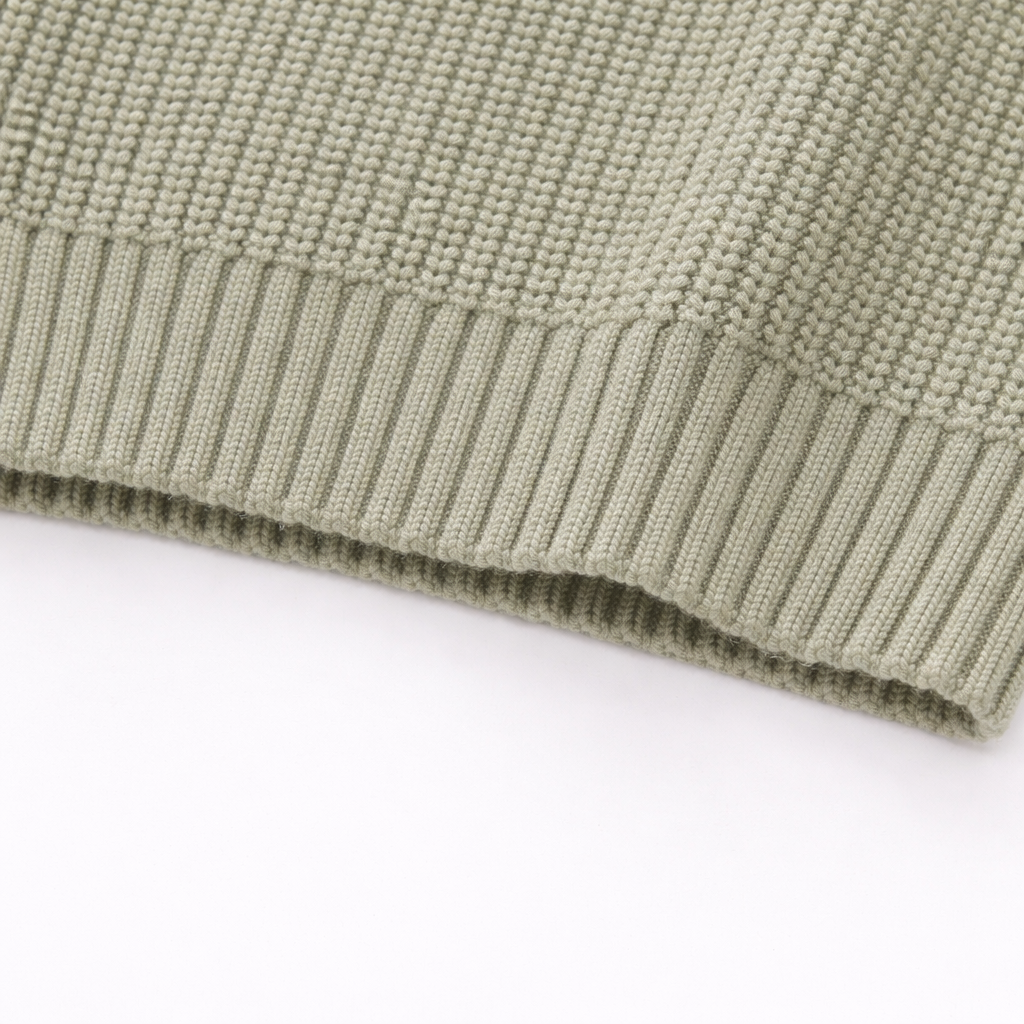 Soft Knit Cotton Sweater - Sage