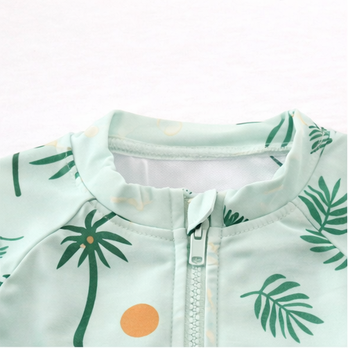 Sunlit Swim Romper - Leaves
