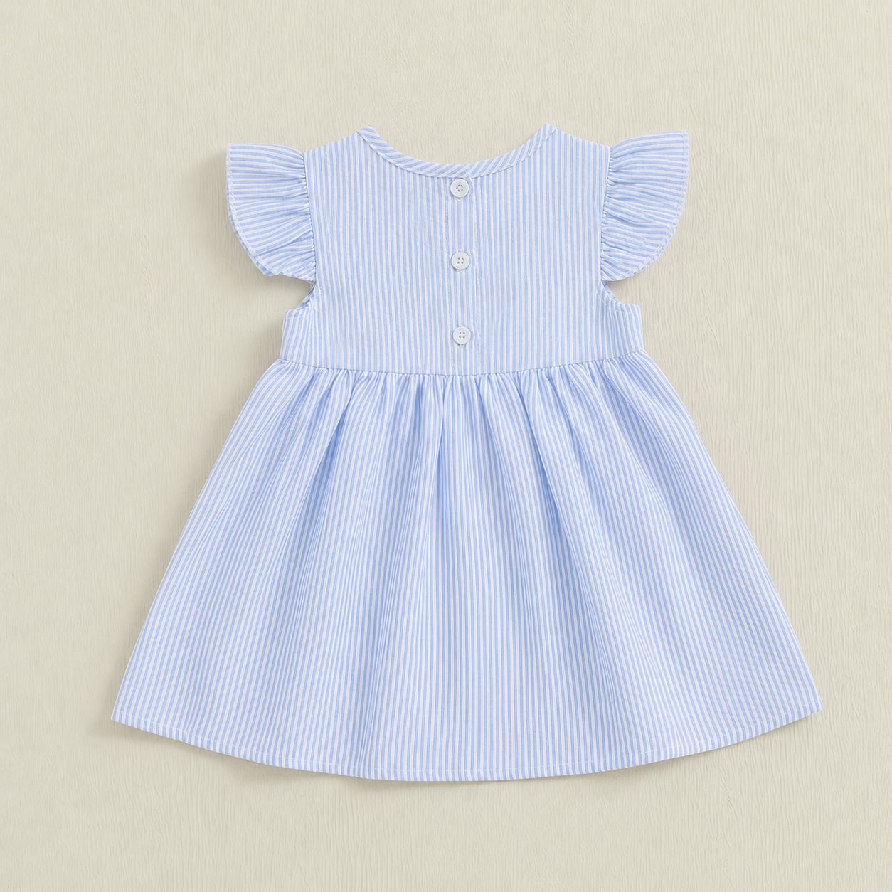Stars & Stripes Seersucker Flutter Dress - Blue