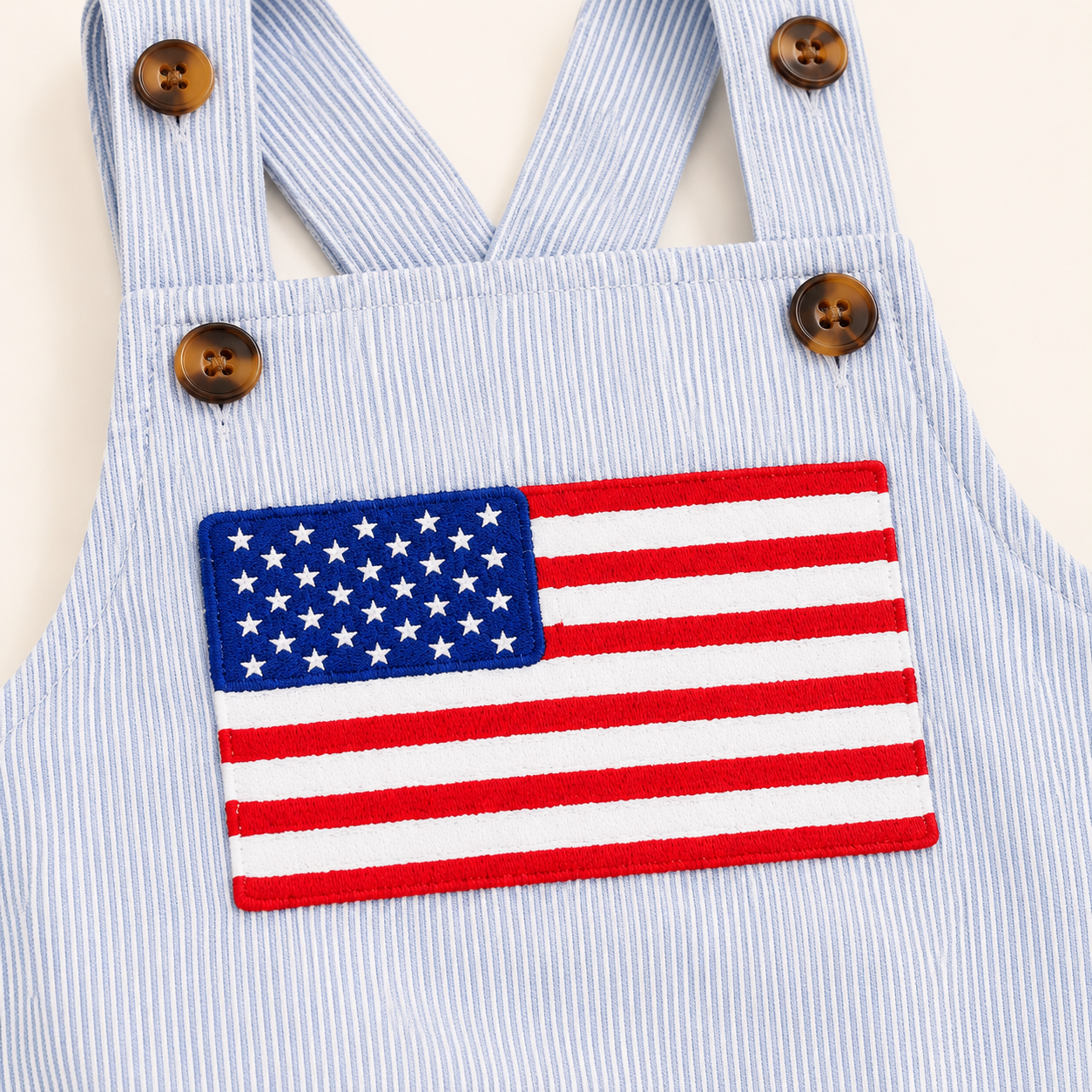 Americana Seersucker Bubble Romper