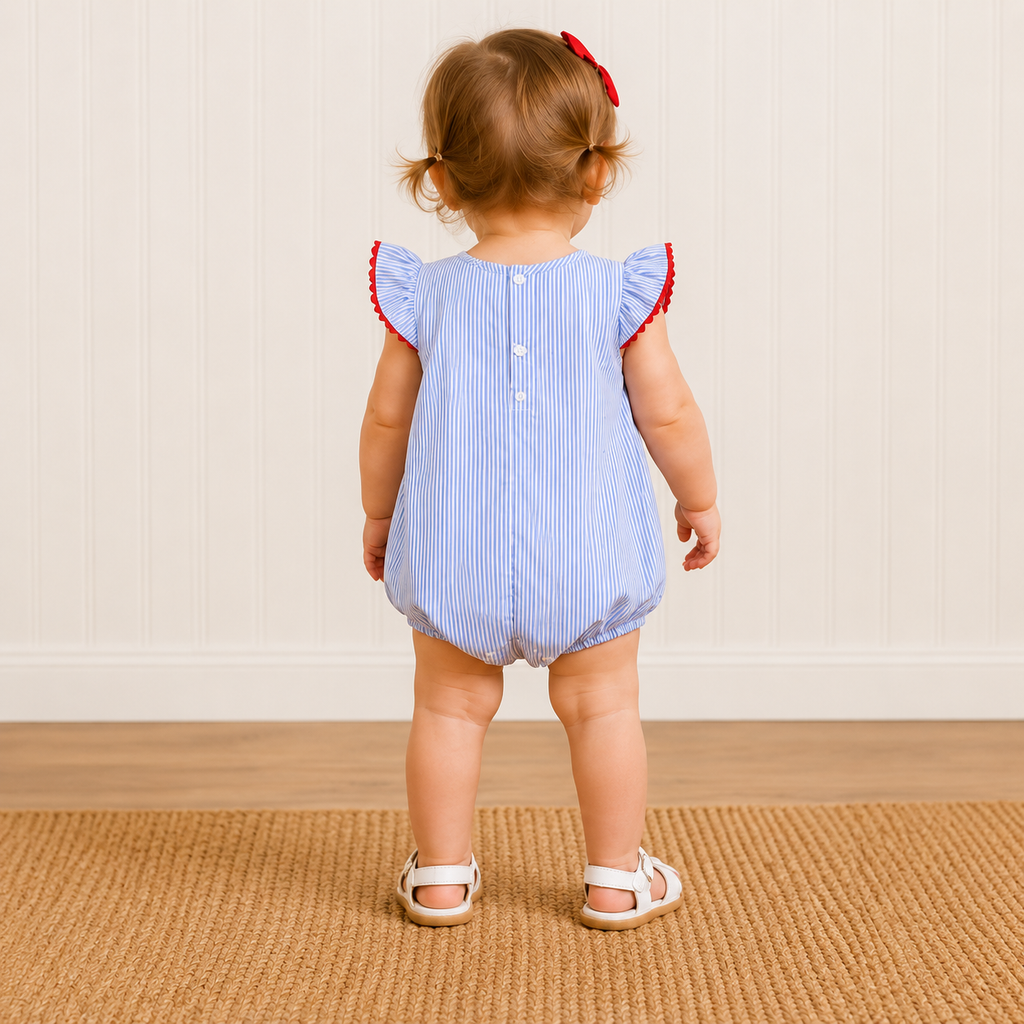 Starry Seersucker Smocked Romper