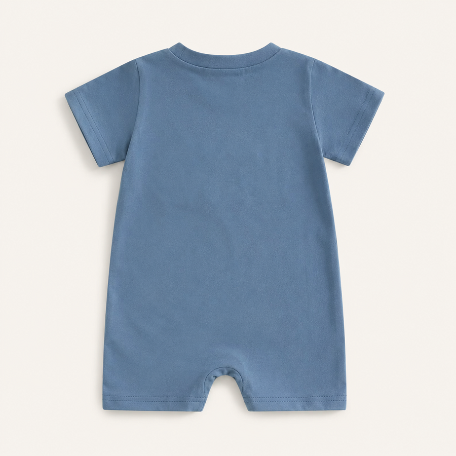 USA Appliqué Short Sleeve Baby Romper - Blue, product view 4