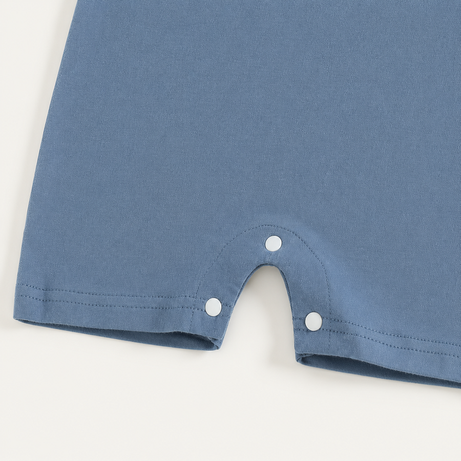 USA Appliqué Short Sleeve Baby Romper - Blue, product view 6