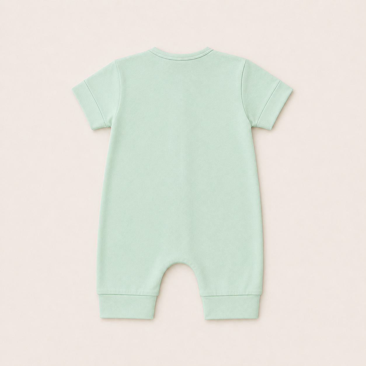 Soft Bamboo Short Sleeve Zip Romper - Sage